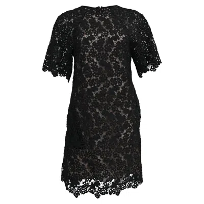 Erdem Aliya Floral-lace Mini Dress In Black Polyester