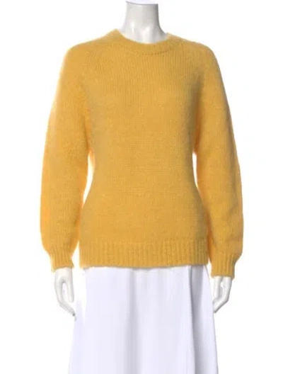 Pre-owned Erdem Alpaca Crew Neck Sweater W/ Tags In Yellow