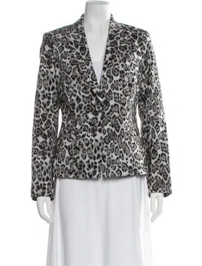 Pre-owned Erdem Animal Print Blazer In Gray