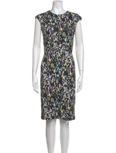 Pre-owned Erdem Animal Print Knee-length Dress In Black