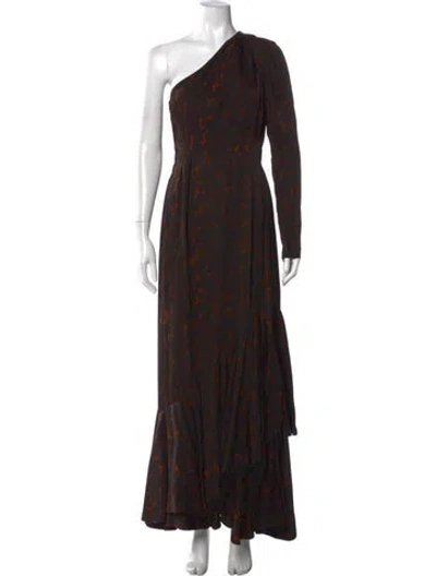 Pre-owned Erdem Animal Print Long Dress In Brown