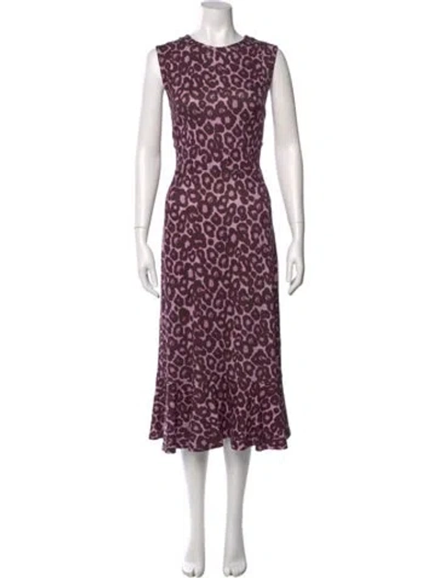 Pre-owned Erdem Animal Print Long Dress In Pink