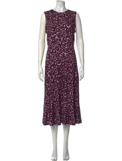 Pre-owned Erdem Animal Print Long Dress In Purple