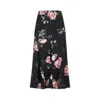 Erdem Floral Print Midi Skirt In Black