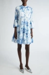 ERDEM ERDEM ANTIQUE FLORAL PRINT TIERED SHIRTDRESS