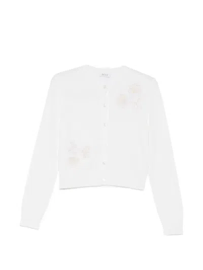 Erdem Appliqué Cardigan In White