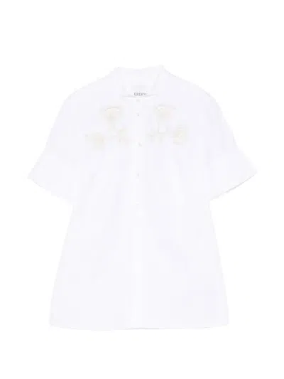 Erdem Appliqué Short-sleeve Shirt In White