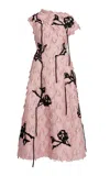 Erdem Appliquéd Maxi Dress In Light Pink