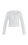 Erdem Appliquéd Merino-wool Cardigan In White