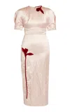 Erdem Appliquéd Midi Dress In Pink