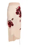 Erdem Asymmetric Alpaca-blend Midi Skirt In Light Pink