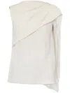 Erdem Asymmetric Draped Blouse In Ivory