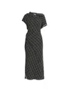 Erdem Asymmetric Cotton-blend Tweed Midi Dress In Black