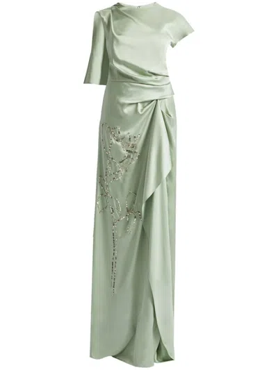 Erdem Asymmetrisches Abendkleid In Grün