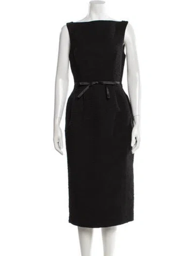 Pre-owned Erdem Bateau Neckline Knee-length Dress In Black