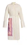 Erdem Belted Cotton-blend Midi Shirt Dress In Off-white