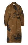 Erdem Belted Cotton Coat In Khaki