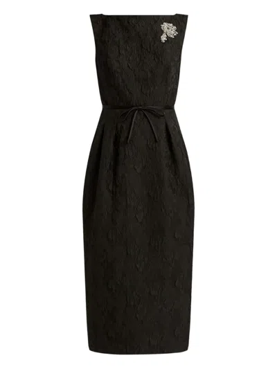 Erdem Belted Sleeveless Dress In Black