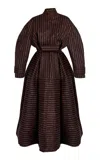 Erdem Belted Wool-blend Coat In Purple