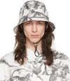 Erdem Black & White Cotton Bucket Hat In Botanical Gabardine