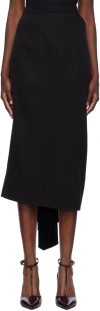 ERDEM BLACK DRAPED MIDI SKIRT