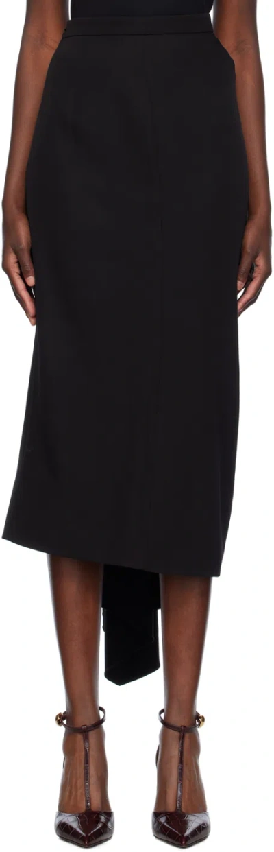 Erdem Black Draped Midi Skirt