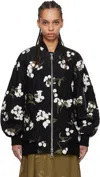 Erdem Embellished Wool-nylon Bomber Jacket In Black