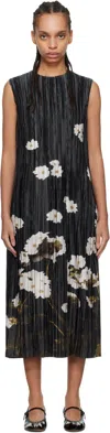 Erdem Pleated Floral Satin Midi Dress In Elena Garden Selvedg