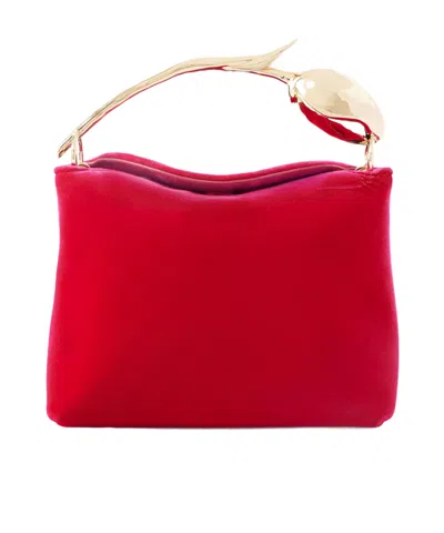 Erdem Velvet Clutch Bag In Pink