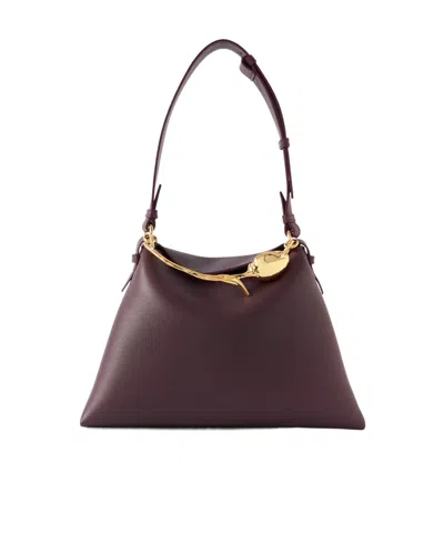 Erdem Bloom Large Shoulder Bag In Burgundy