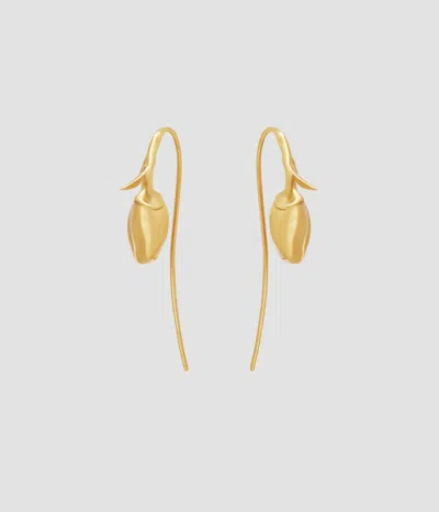 Erdem Bloom Loop Earrings In Gold