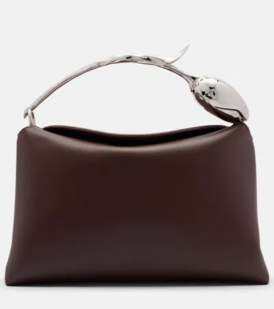 Erdem Bloom Medium Leather Shoulder Bag In Red
