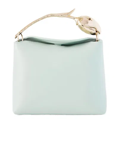 Erdem Bloom Mini Leather Shoulder Bag In Blue
