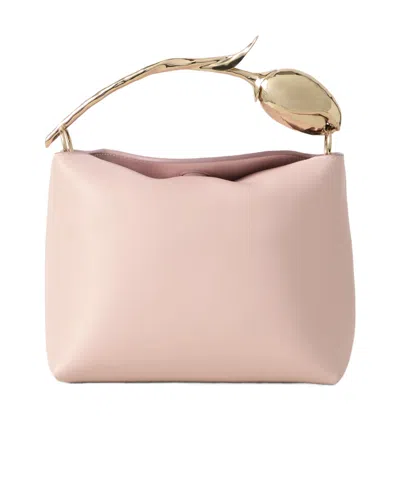 Erdem Bloom Mini Leather Shoulder Bag In Pink