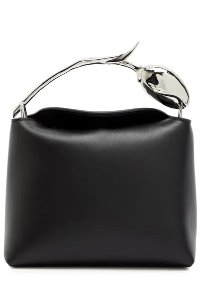 Erdem Bloom Mini Leather Top Handle Bag In Black