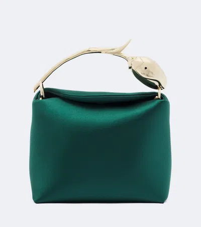 Erdem Bloom Mini Satin Top-handle Bag In Green