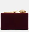 Erdem Bloom Mini Velvet Clutch In Burgundy