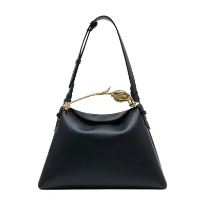 Erdem Bloom Shoulder Bag In Black