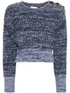 Erdem Wool Cropped Sweater In Blue