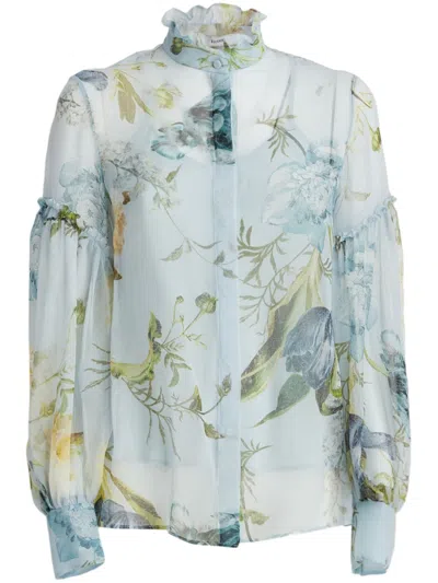 ERDEM BOTANICAL-PRINT SILK BLOUSE