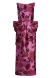 Erdem Floral Bow-detail Mikado Gown In Wisteria