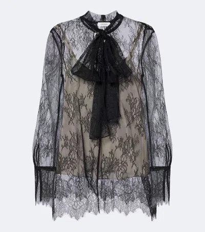 Erdem Bow-detail Floral Lace Blouse In Black