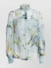 Erdem Brealey Silk Voile Shirt With Floral Print