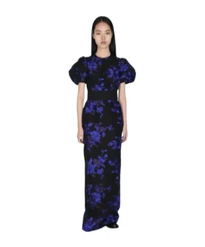 Erdem Bubble Sleeve Dress In Black