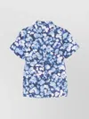 Erdem Buttoned-cuff Sleeves Floral Pattern Cotton Shirt In Blue