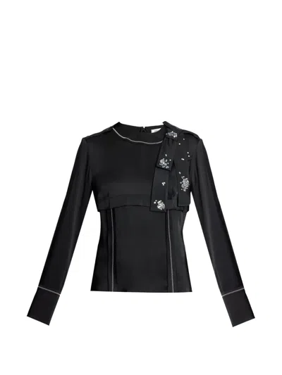 Erdem Cady Embellished Shirt In Black