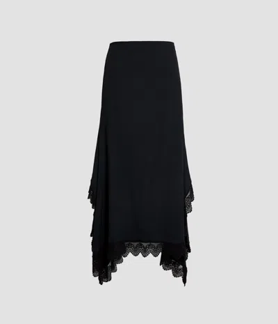 Erdem Cady Pencil Midi Skirt In Black