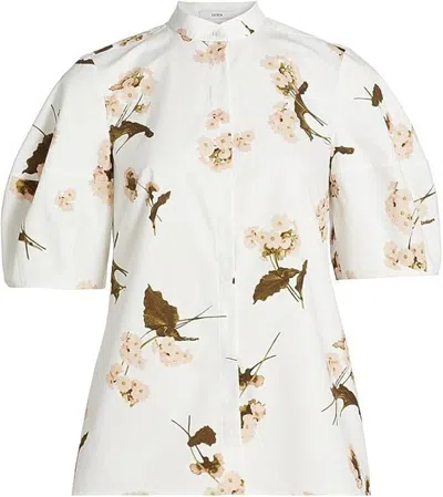 ERDEM ERDEM CAMISA MANGAS ABULLONADAS FLOR CRUDO