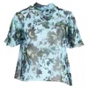 Erdem Caprice Floral-print Georgette Blouse In Light Blue Silk In Blue