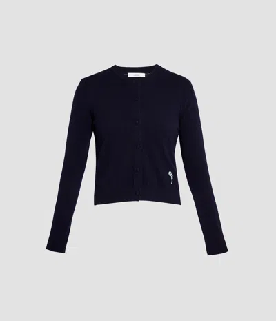 Erdem Cashmere Crew Neck Cardigan In Black